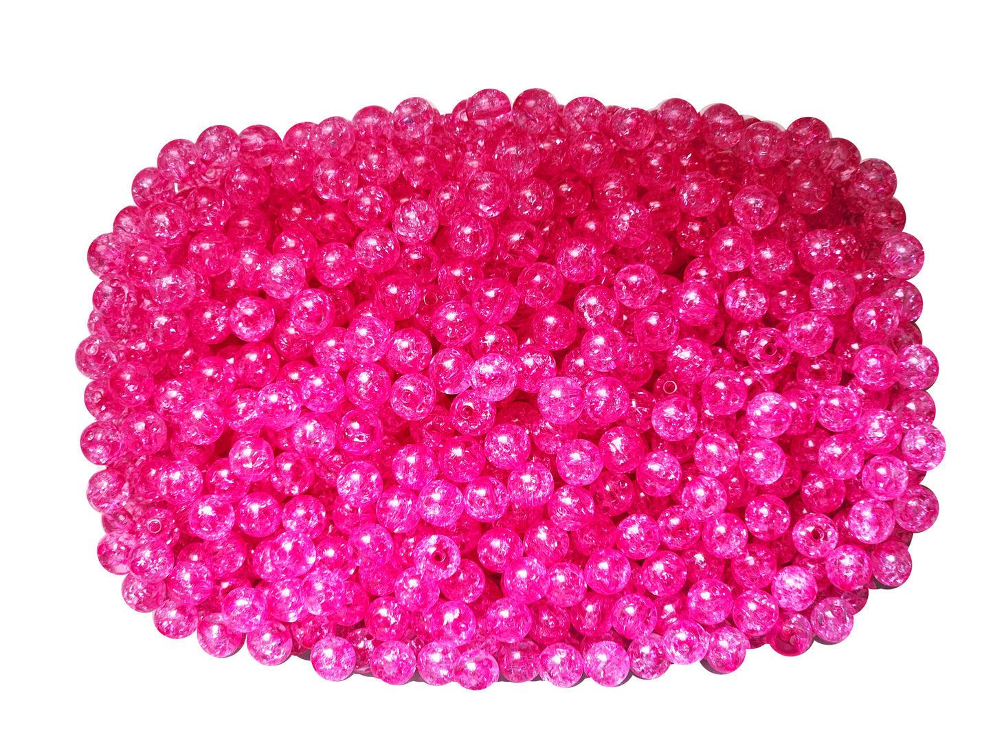 10mm hot pink crackle 10mm wholesale bubblegum beads