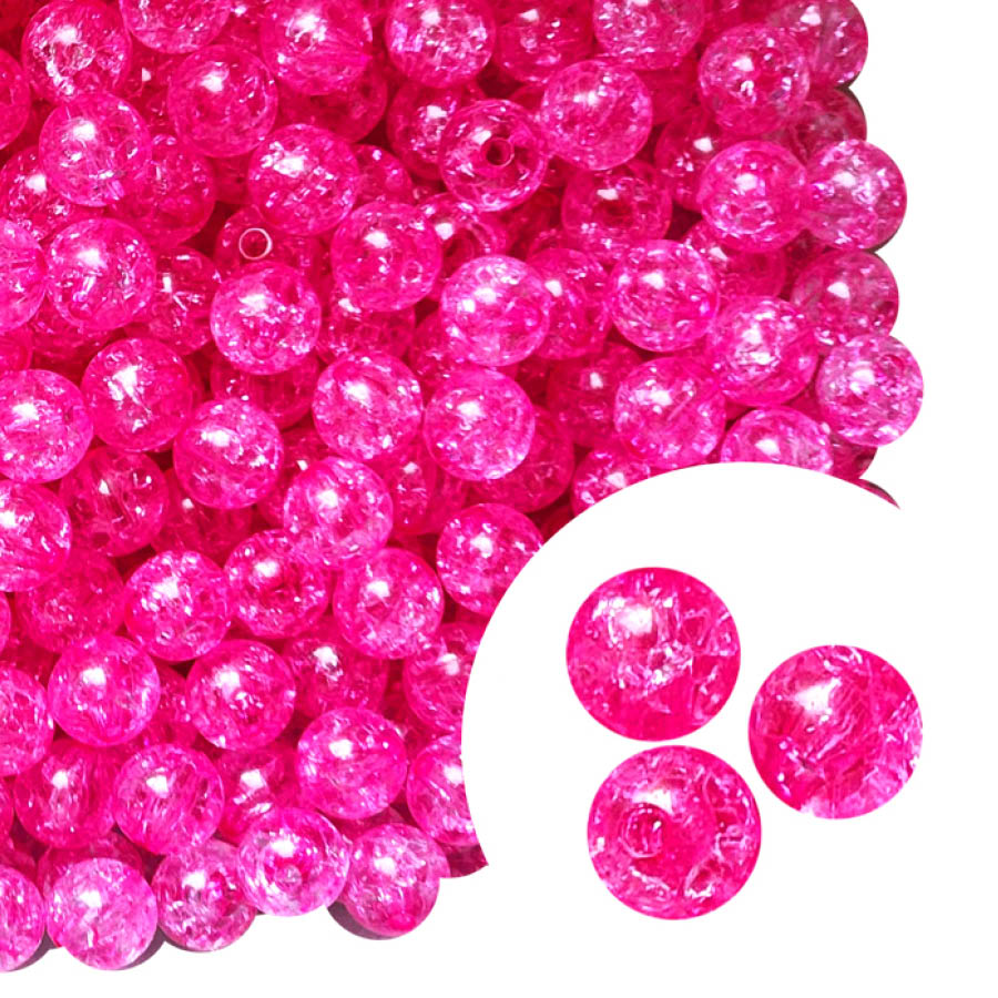 10mm hot pink crackle 10mm wholesale bubblegum beads