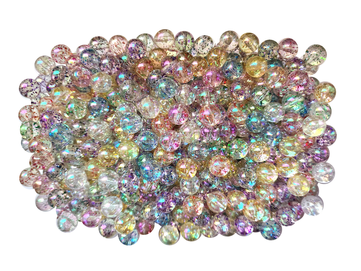 12mm rainbow glitter bubble 12mm bubblegum beads
