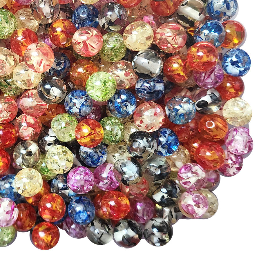 12mm rainbow stained glass 12mm bubblegum beads