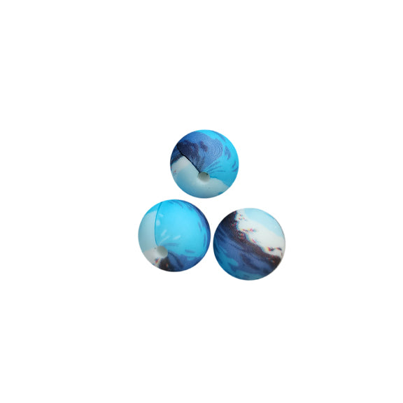 15mm ocean wave round silicone beads