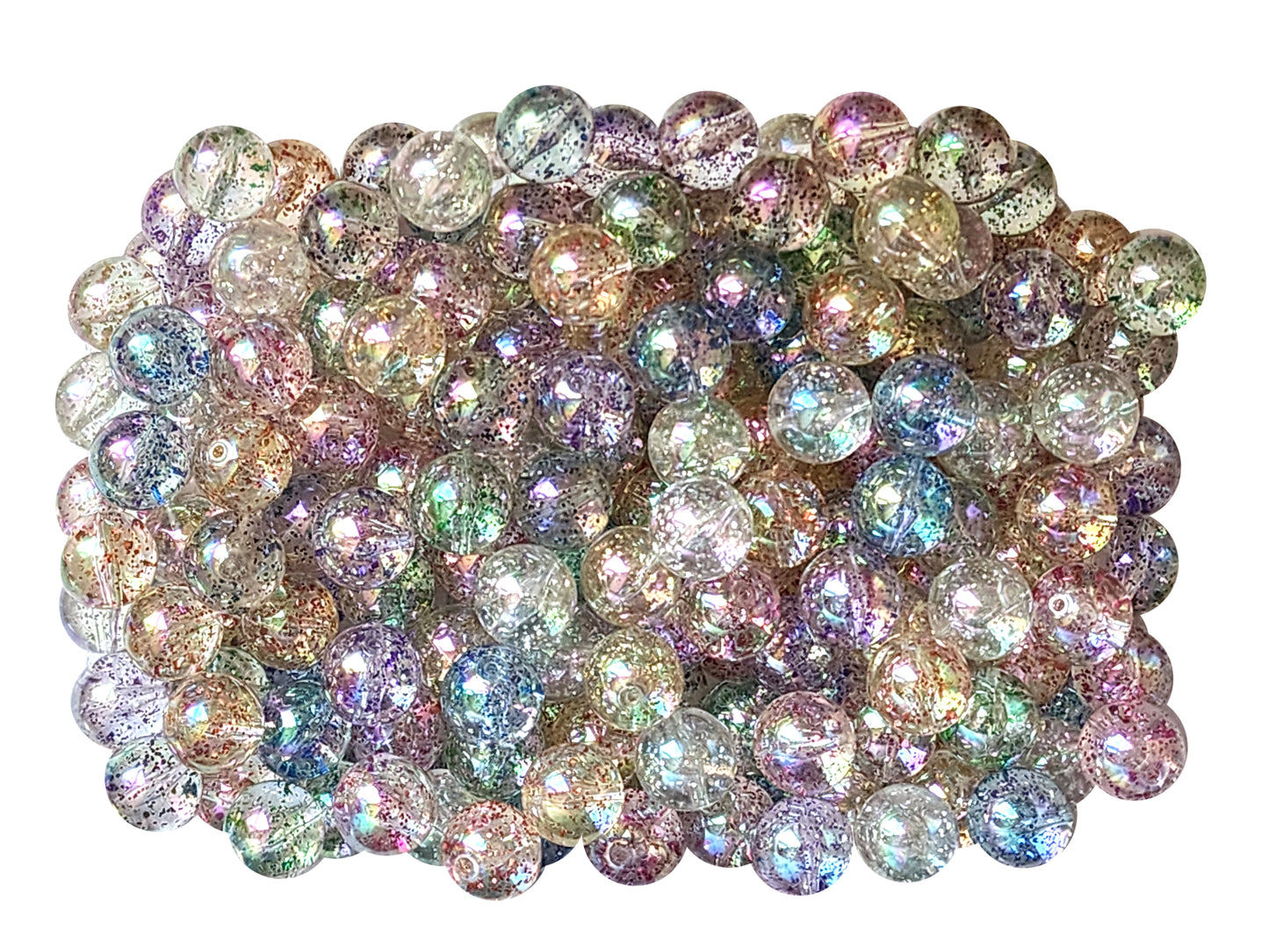 16mm rainbow mix glitter bubble bubblegum beads