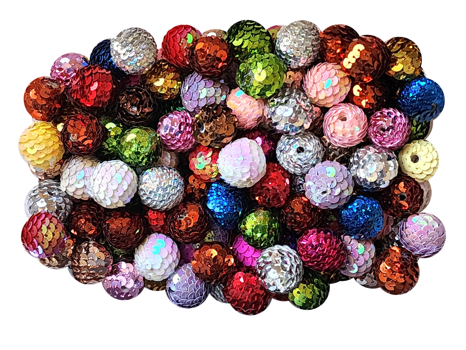 16mm rainbow sequin mermaid tail bubblegum beads