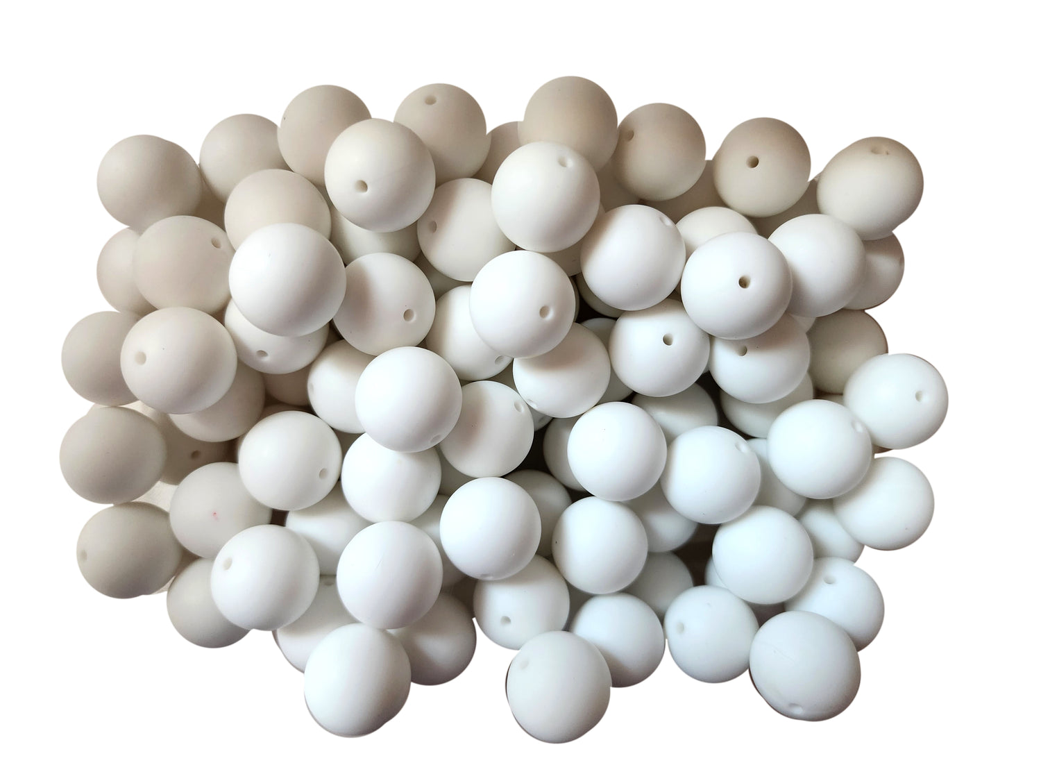 20mm white round silicone beads