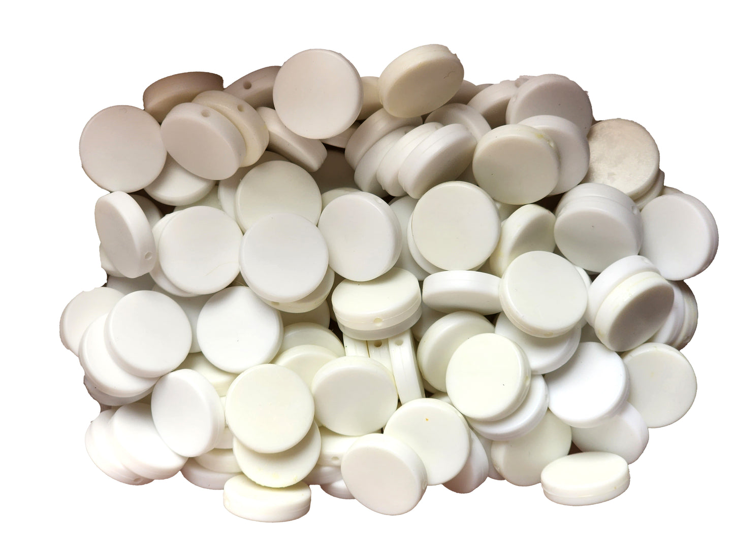 24mm white round flat focal silicone beads