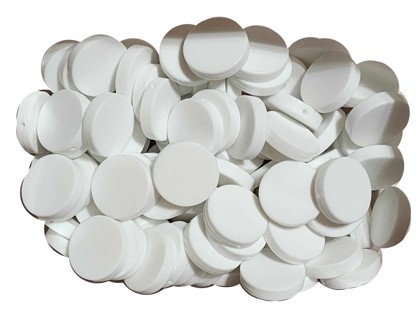 30mm white round flat focal silicone beads