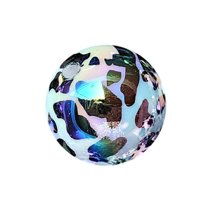 black cow AB 20mm printed bubblegum beads