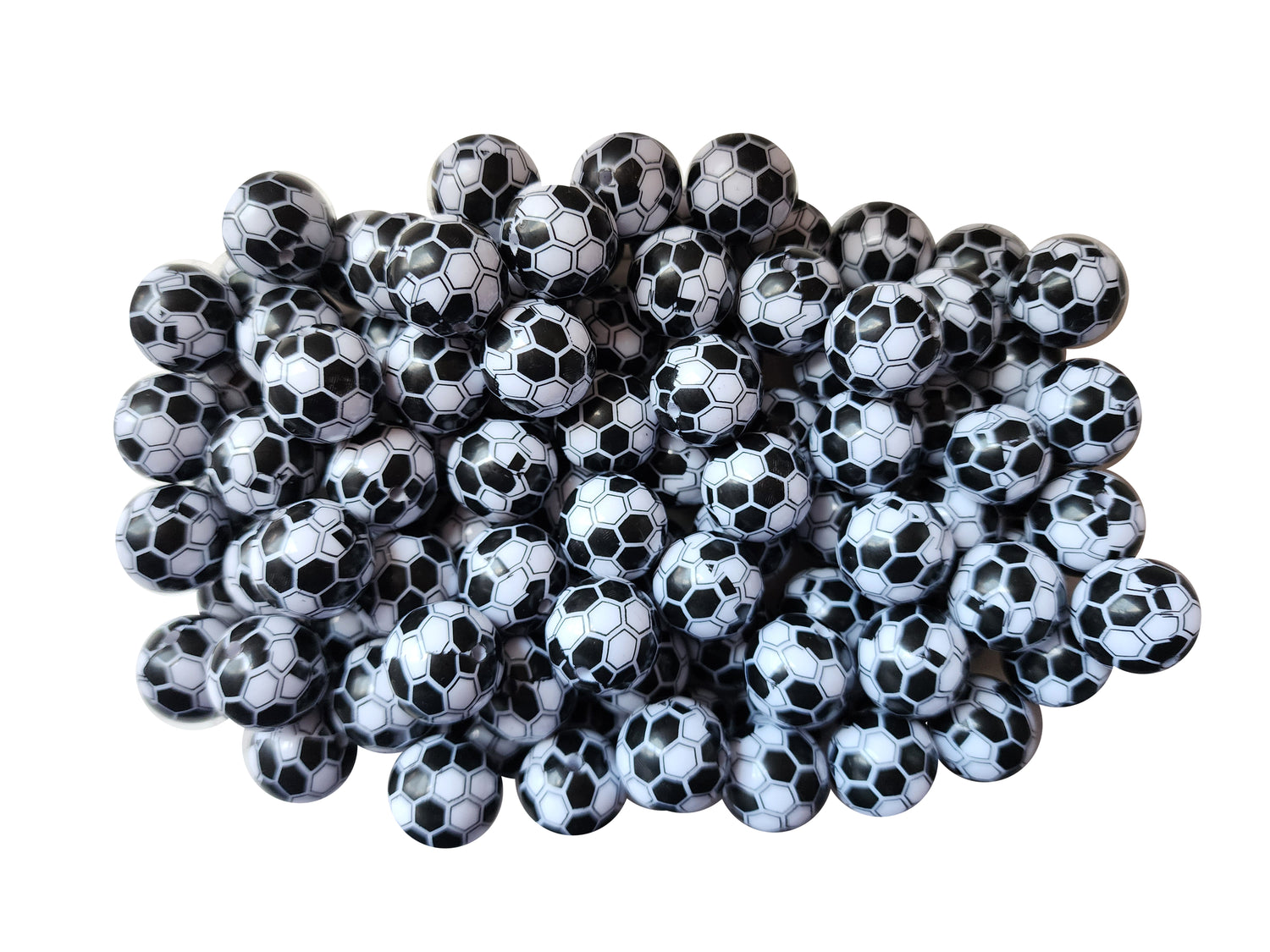 black honeycomb beehive 20mm printed bubblegum beads