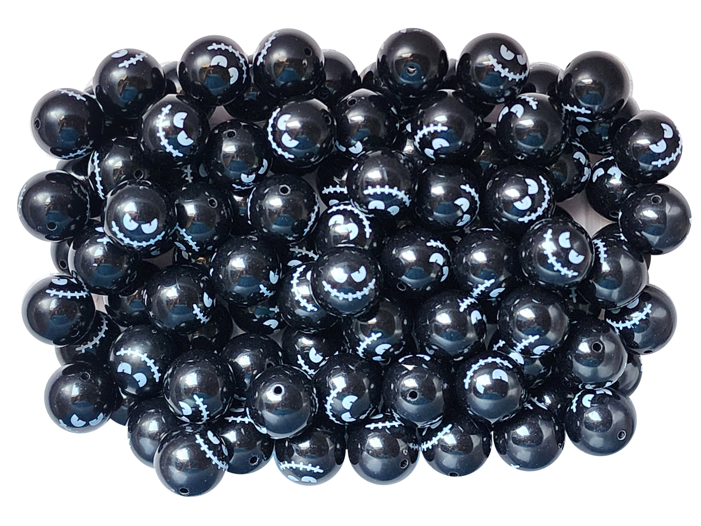black jack 20mm printed wholesale bubblegum beads