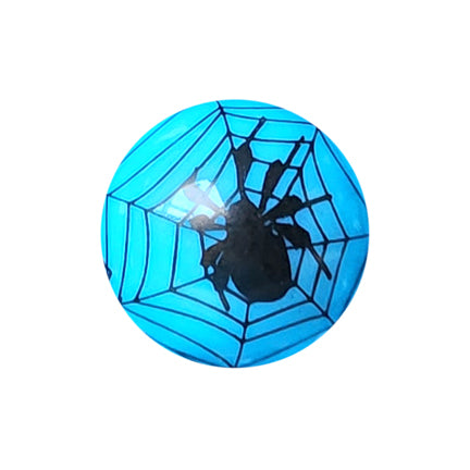 blue black widow spider web 20mm printed bubblegum beads