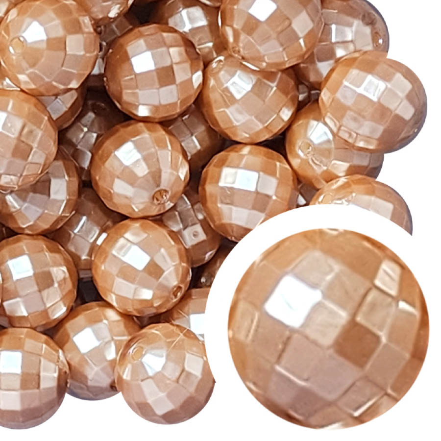 brown pearl disco 20mm bubblegum beads