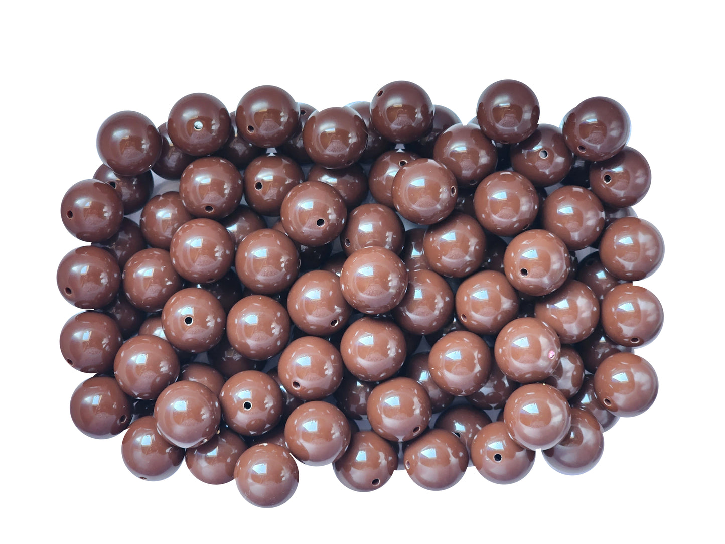 brown plain 20mm bubblegum beads
