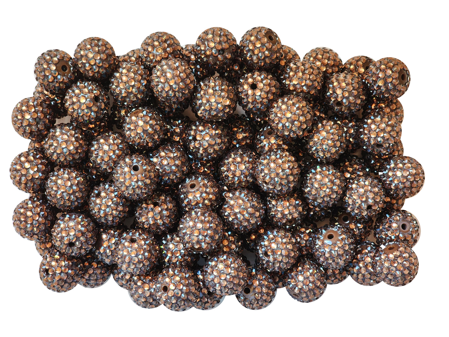 brown rhinestone 20mm wholesale bubblegum beads