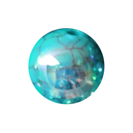 cracked turquoise AB 20mm printed bubblegum beads