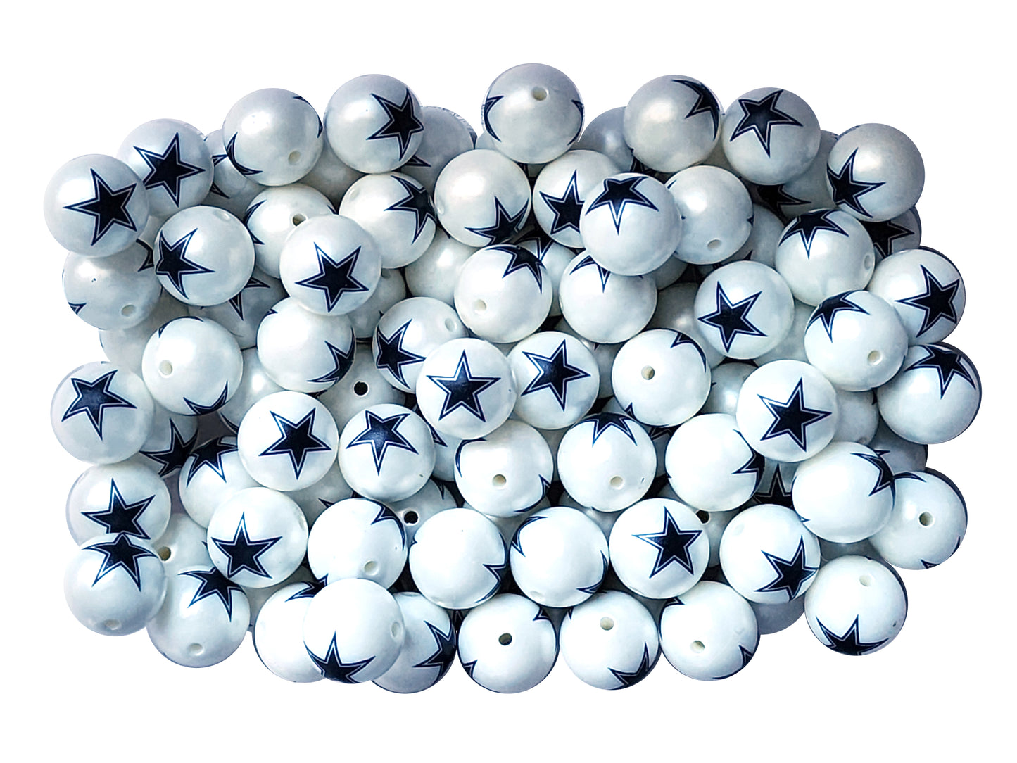 dallas cowboys 20mm nfl team logo custom printed bubblegum beads