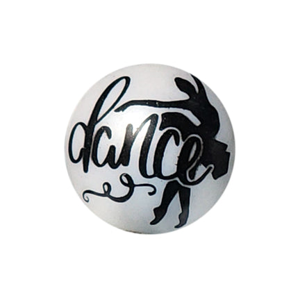 dance large print 20mm printed bubblegum beads