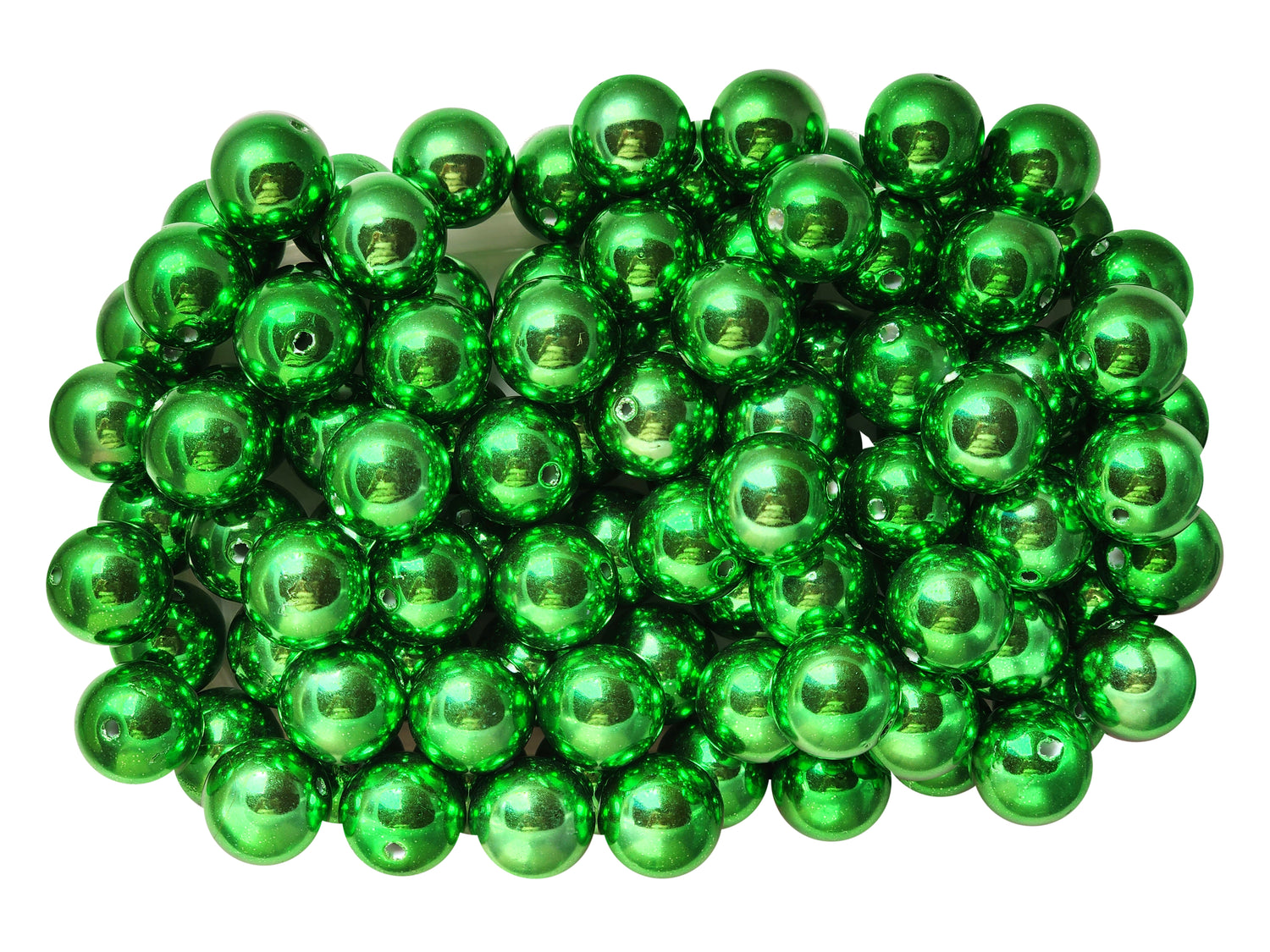 dark green metallic 20mm bubblegum beads