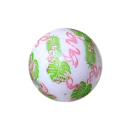 flamingo island 20mm printed bubblegum beads
