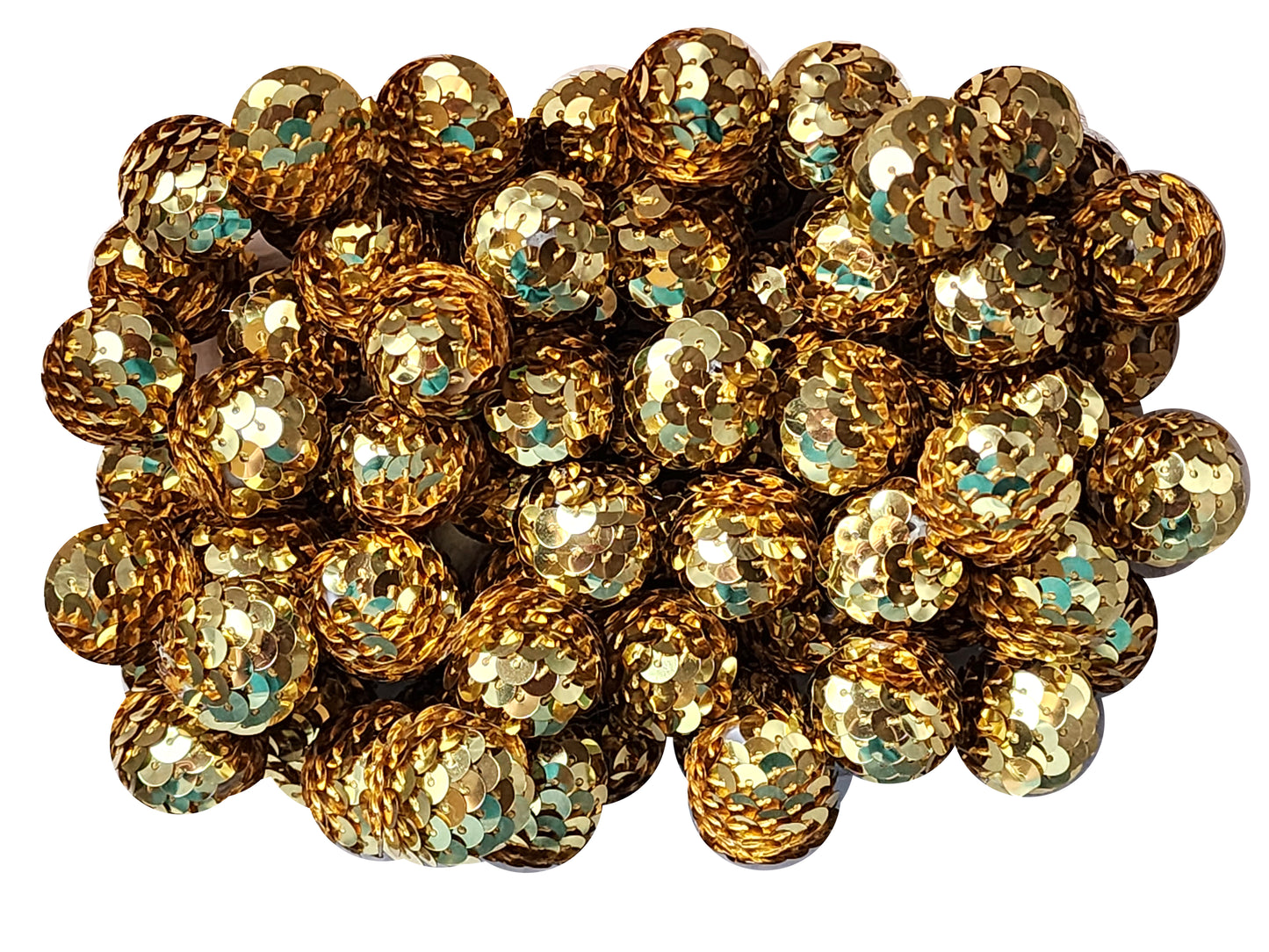 gold sequin mermaid tail 22mm bubblegum beads