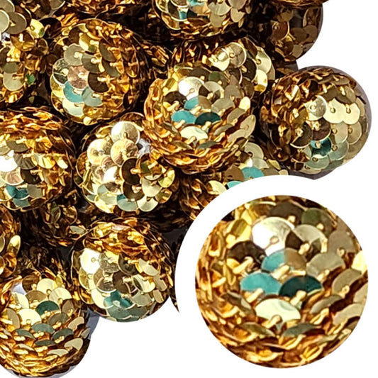 gold sequin mermaid tail 22mm wholesale bubblegum beads