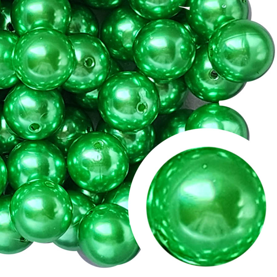 dark green pearl 20mm bubblegum beads