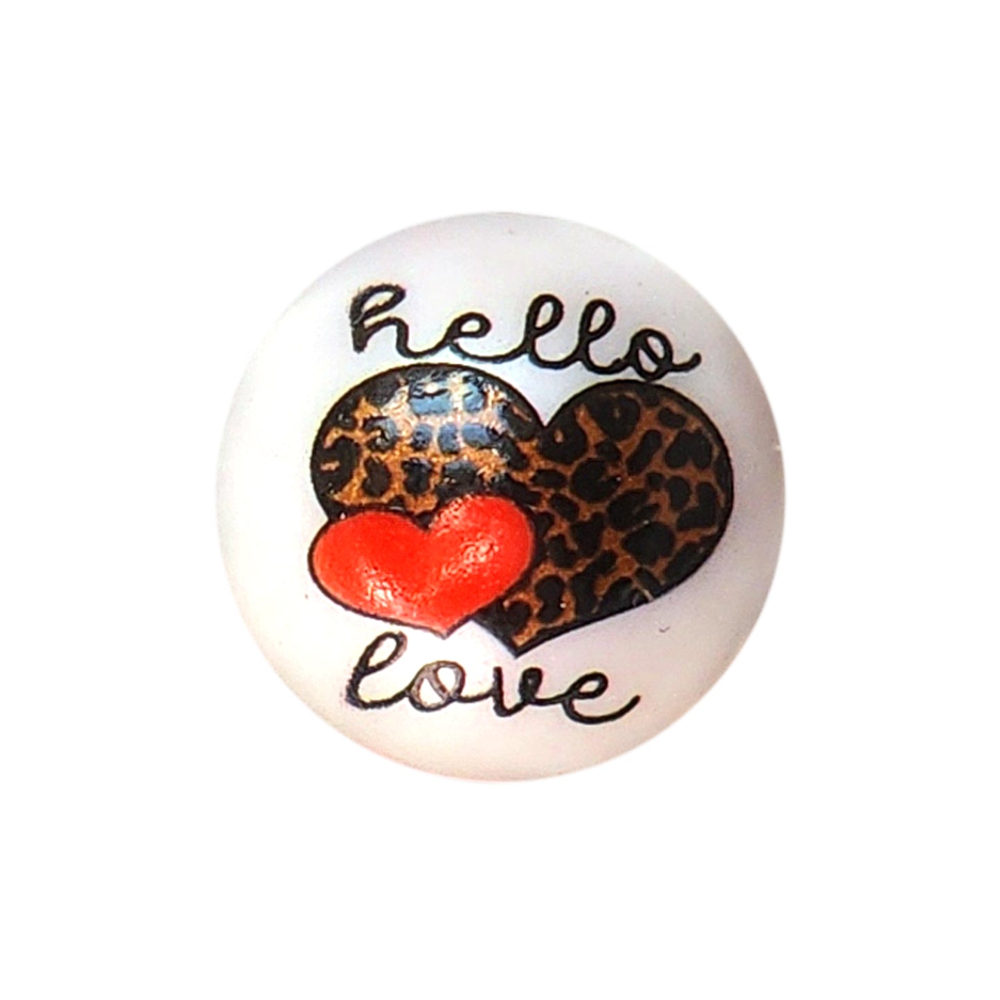 hello love 20mm printed bubblegum beads