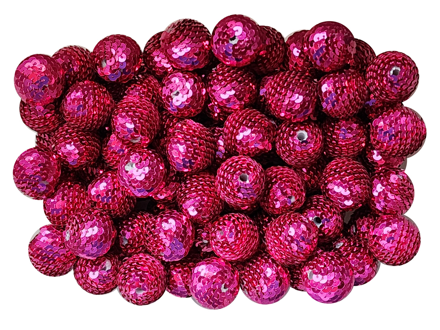hot pink sequin mermaid tail 22mm wholesale bubblegum beads