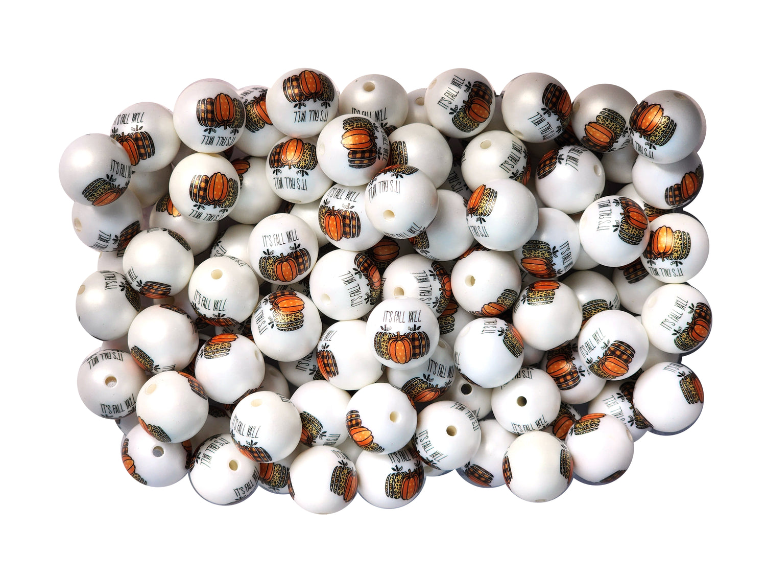 it's fall yall 20mm printed bubblegum beads
