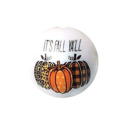 it's fall yall 20mm printed bubblegum beads