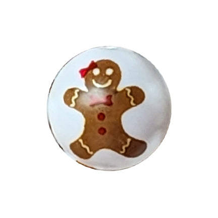 gingerbread girl 20mm printed bubblegum beads