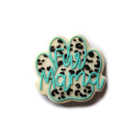 leopard print fur mama silicone focal beads