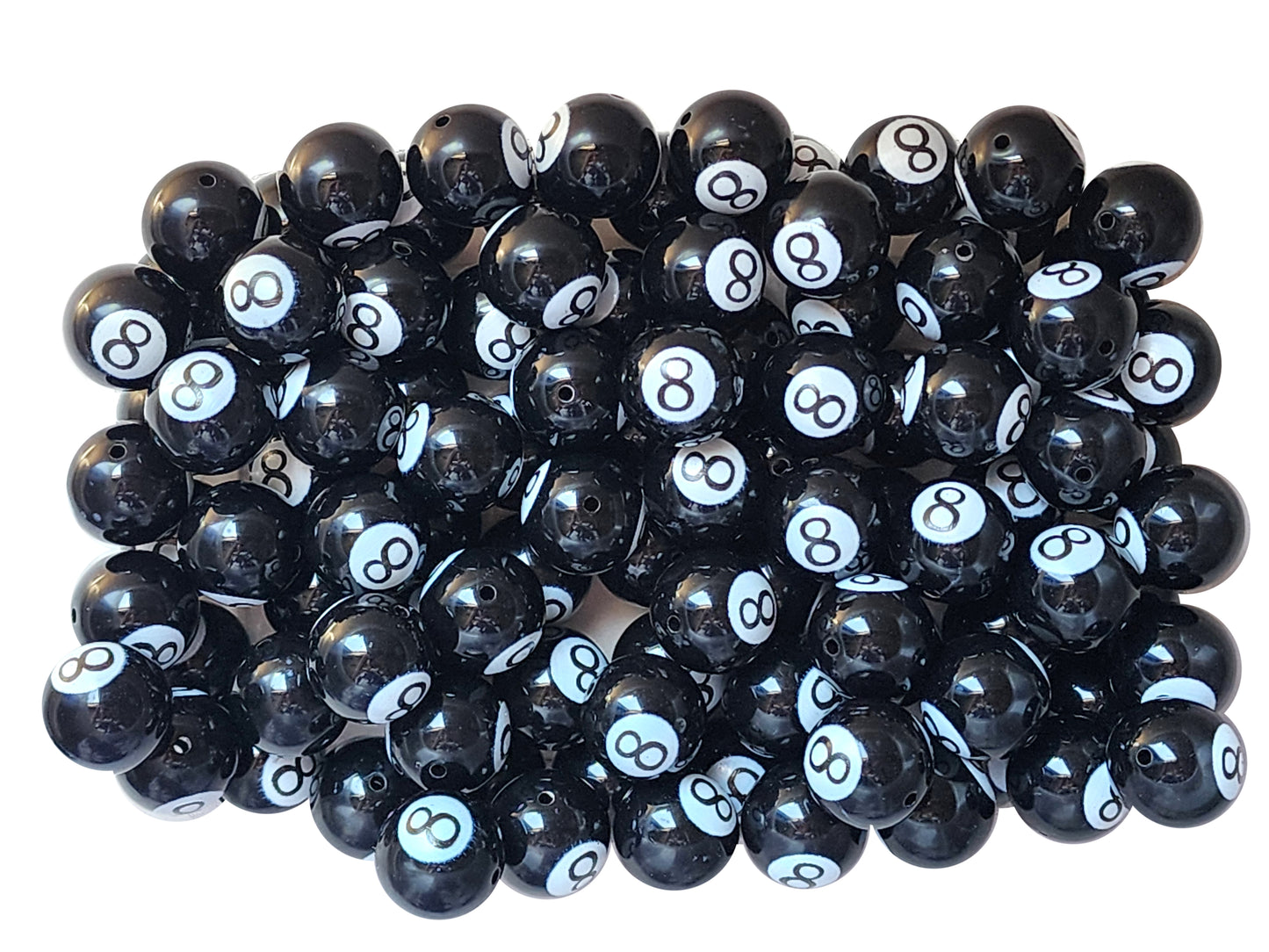 magic 8 ball 20mm printed bubblegum beads