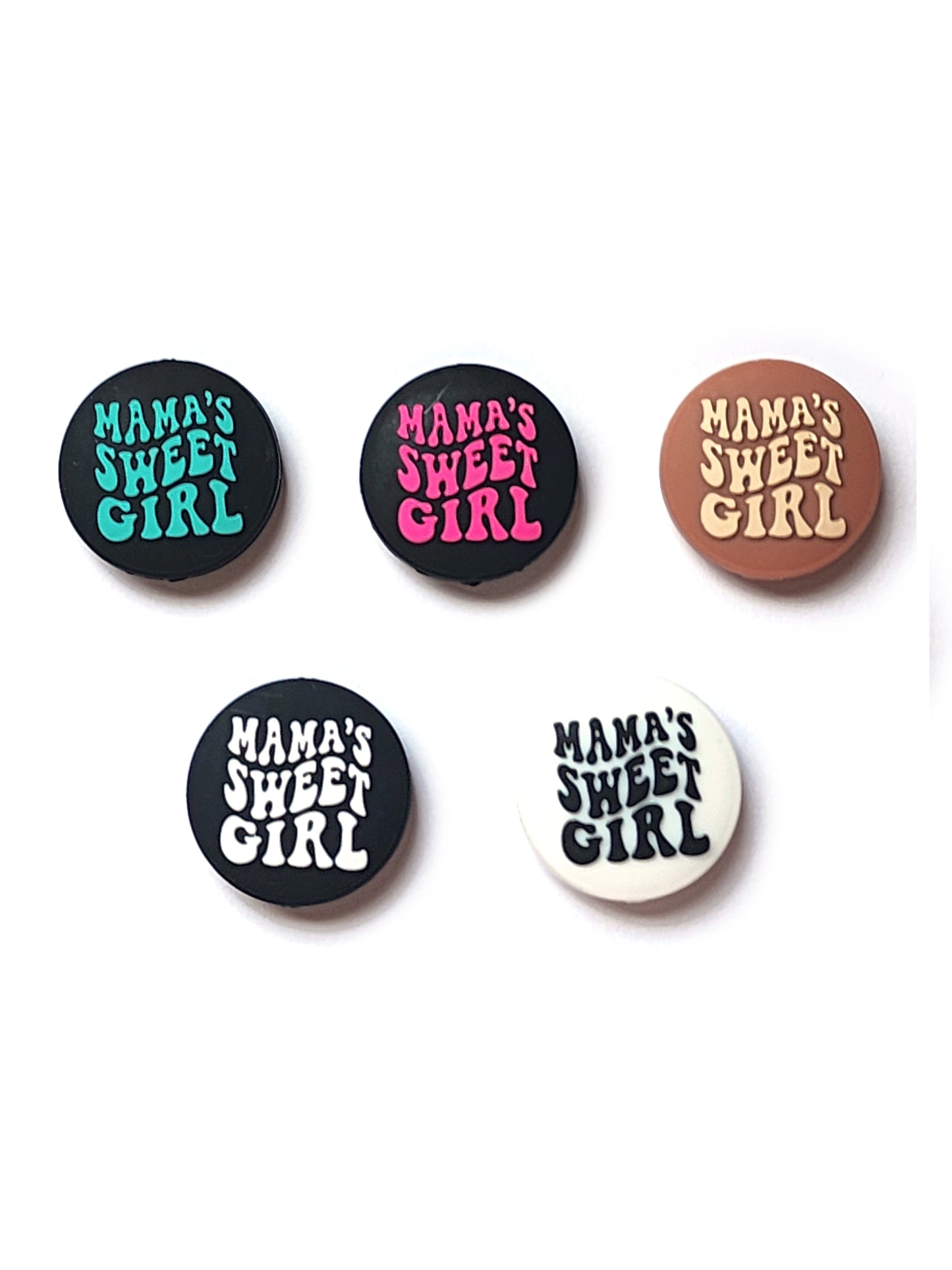 mama's sweet girl silicone focal beads