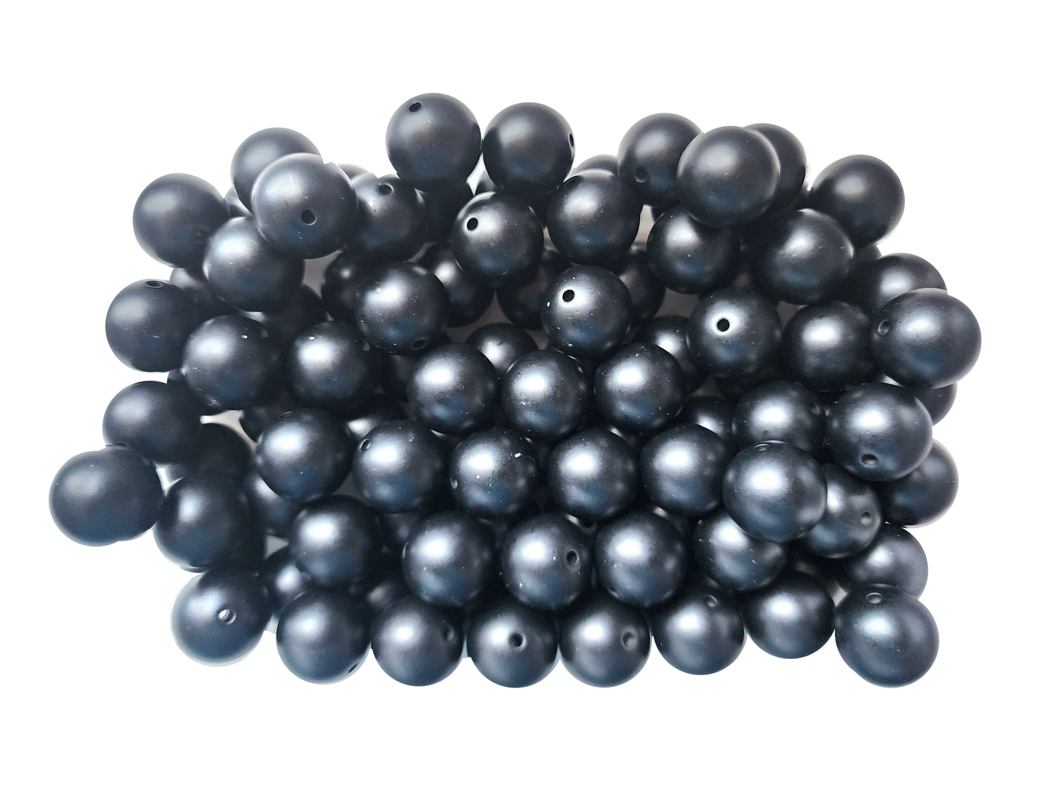 black matte pearl 20mm bubblegum beads