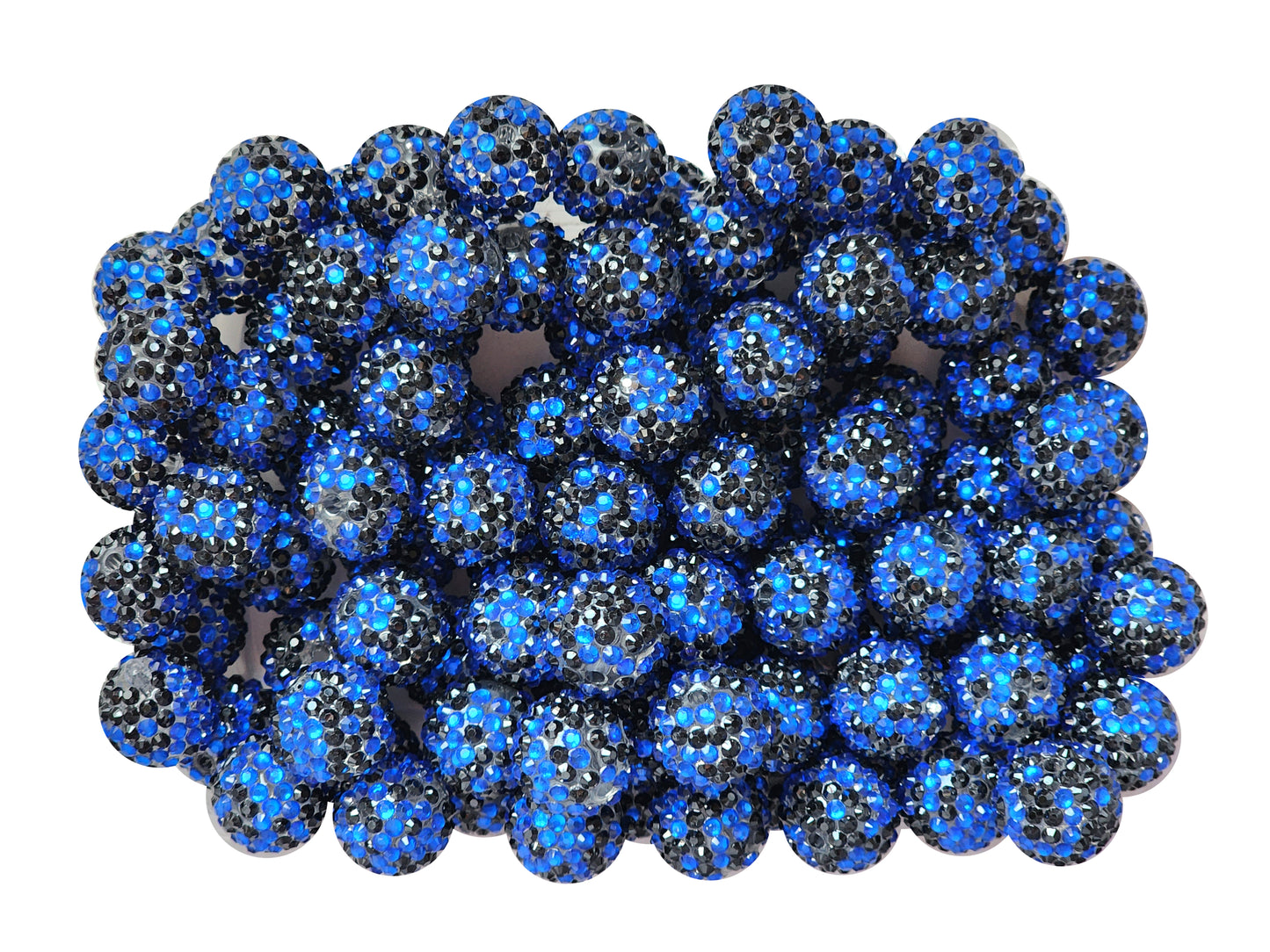 midnight rhinestone 20mm wholesale bubblegum beads