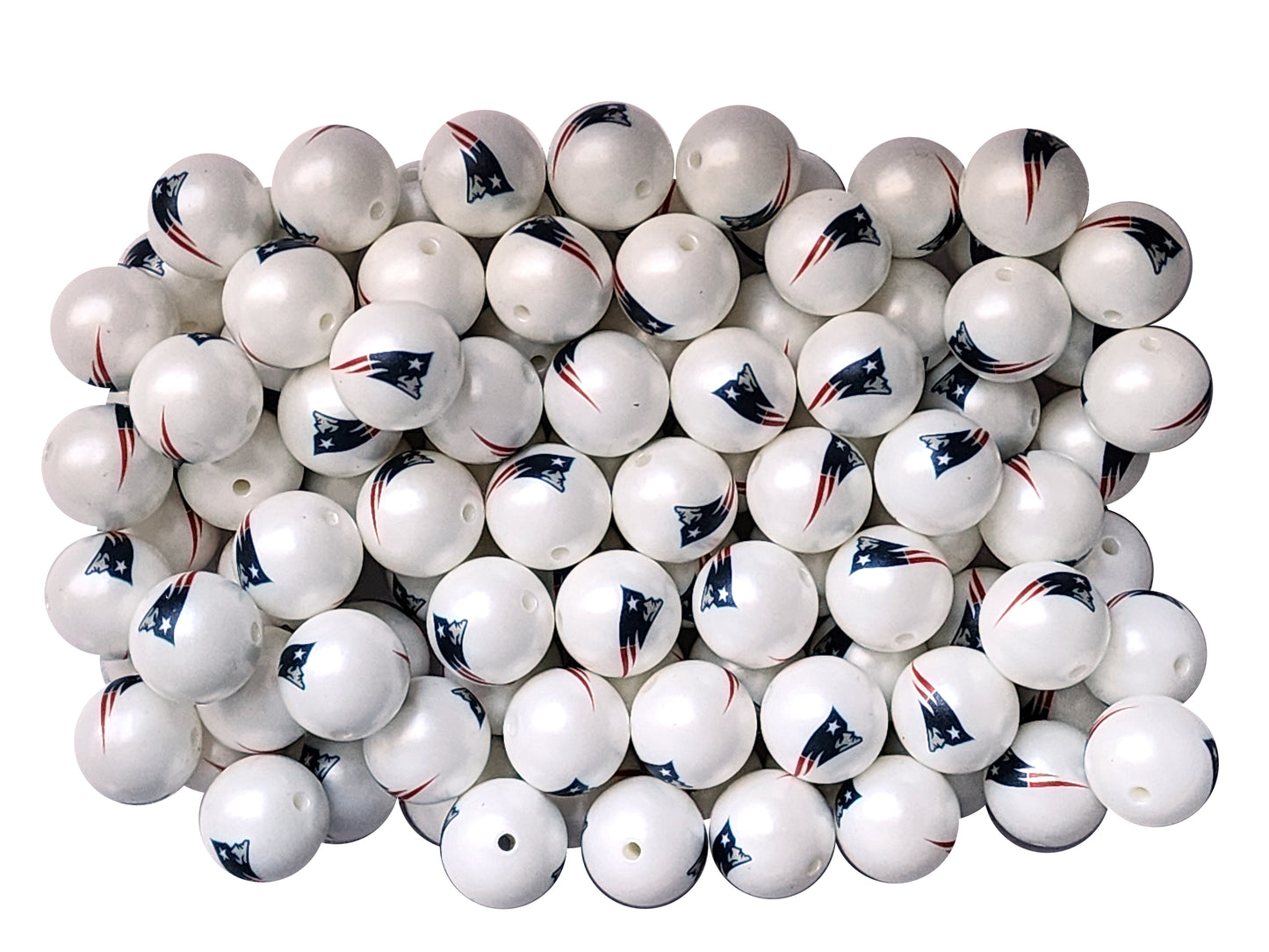 new england patriots 20mm nfl team logo custom printed bubblegum beads