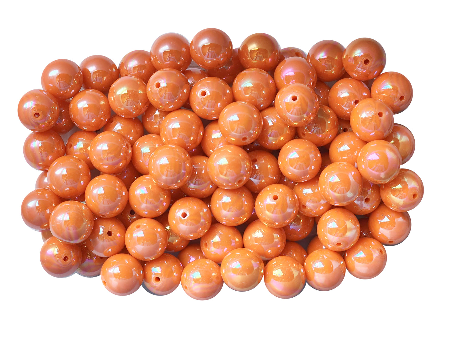 orange AB 20mm bubblegum beads