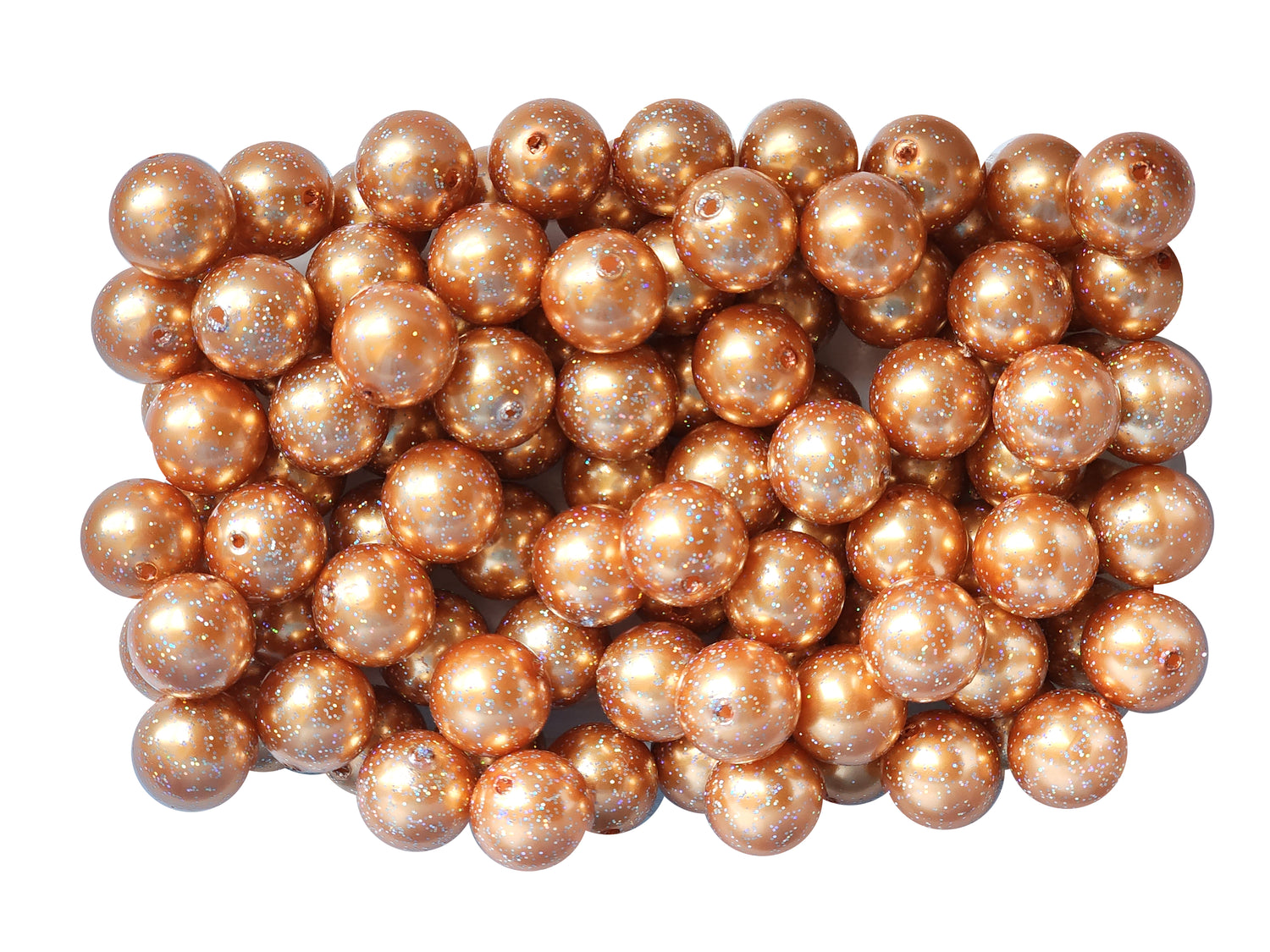 orange pearl glitter 20mm bubblegum beads