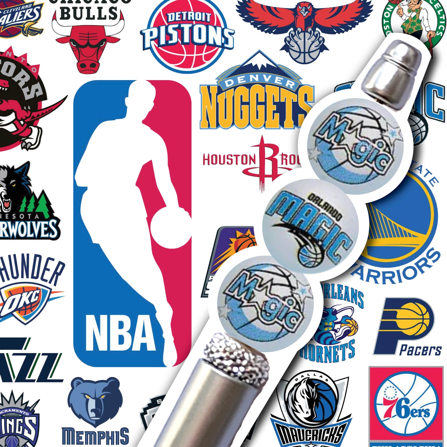 16mm orlando magic mix nba team logos custom printed wholesale bubblegum beads
