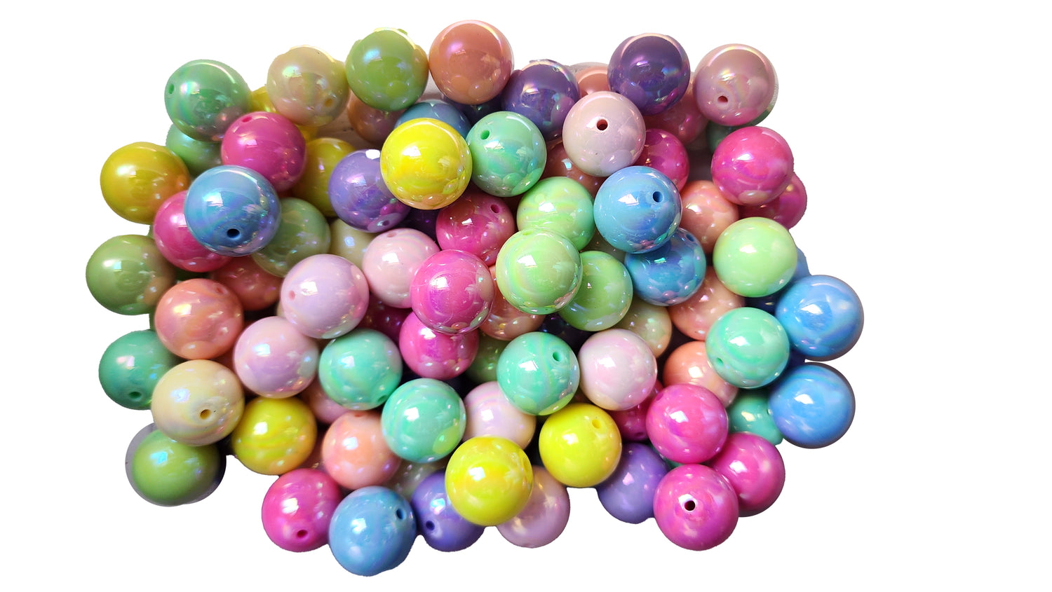 pastel rainbow AB 20mm wholesale bubblegum beads