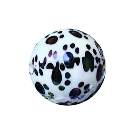 paw prints AB 20mm printed bubblegum beads
