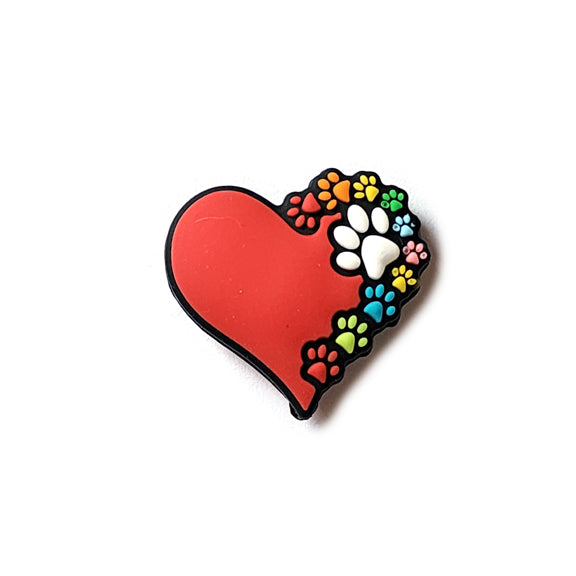 paw prints on my heart silicone focal beads