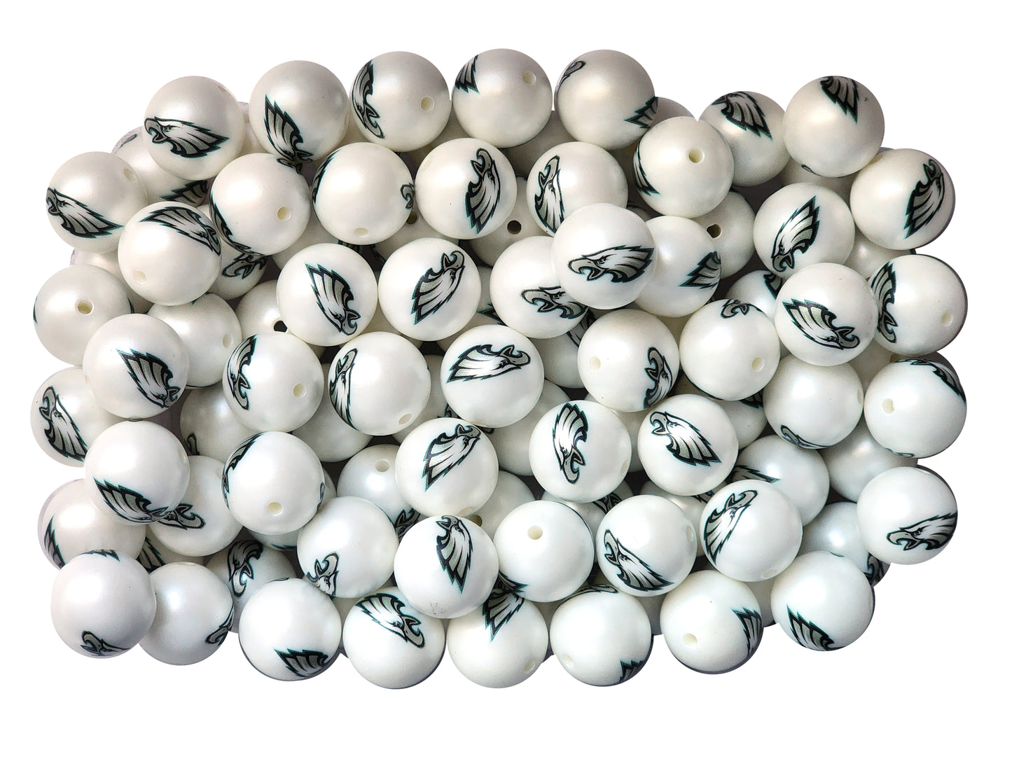 philadelphia eagles 20mm nfl team logo custom printed bubblegum beads