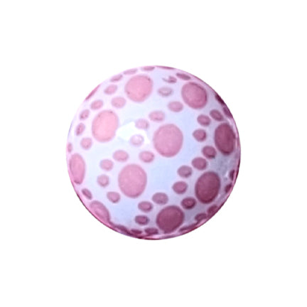 pink paw prints 20mm printed bubblegum beads