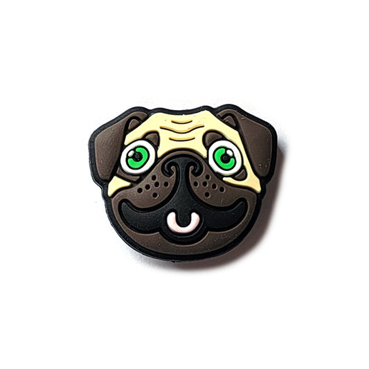 pug face silicone focal beads