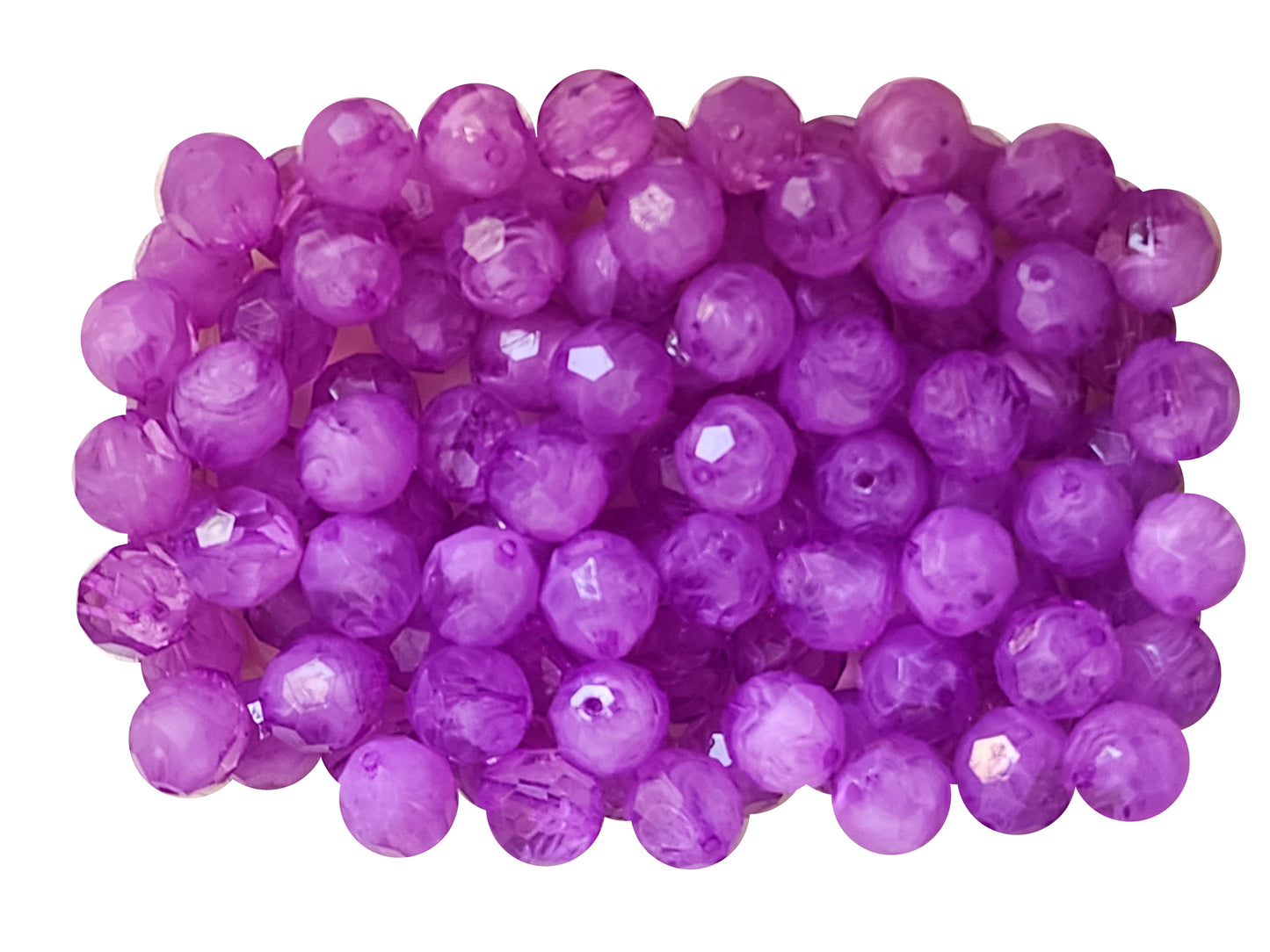 purple faceted smoke 20mm bubblegum beads