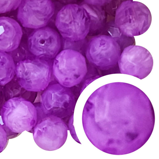 purple faceted smoke 20mm bubblegum beads