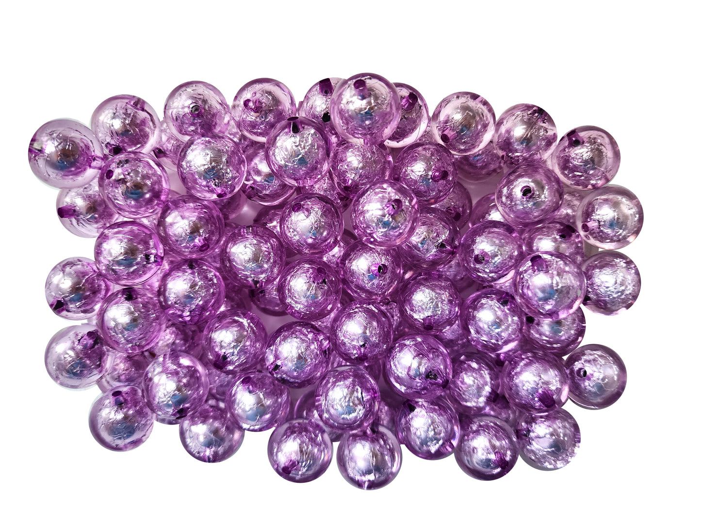 purple foil 20mm wholesale bubblegum beads