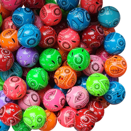 rainbow bandana 20mm printed bubblegum beads