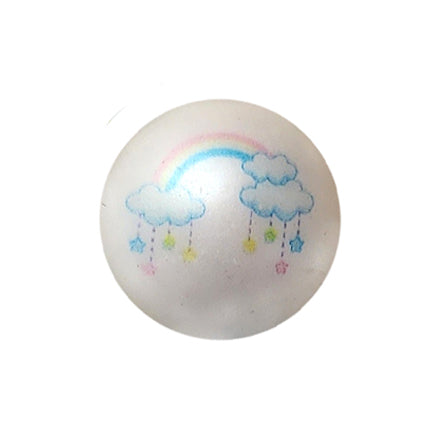 rainbow in clouds 20mm printed bubblegum beads